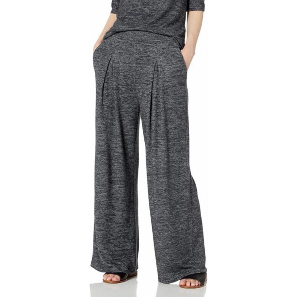 DAILY RITUAL Heathered Black Gray Stretch Comfy Wide Leg Lounge Pant L Oversized